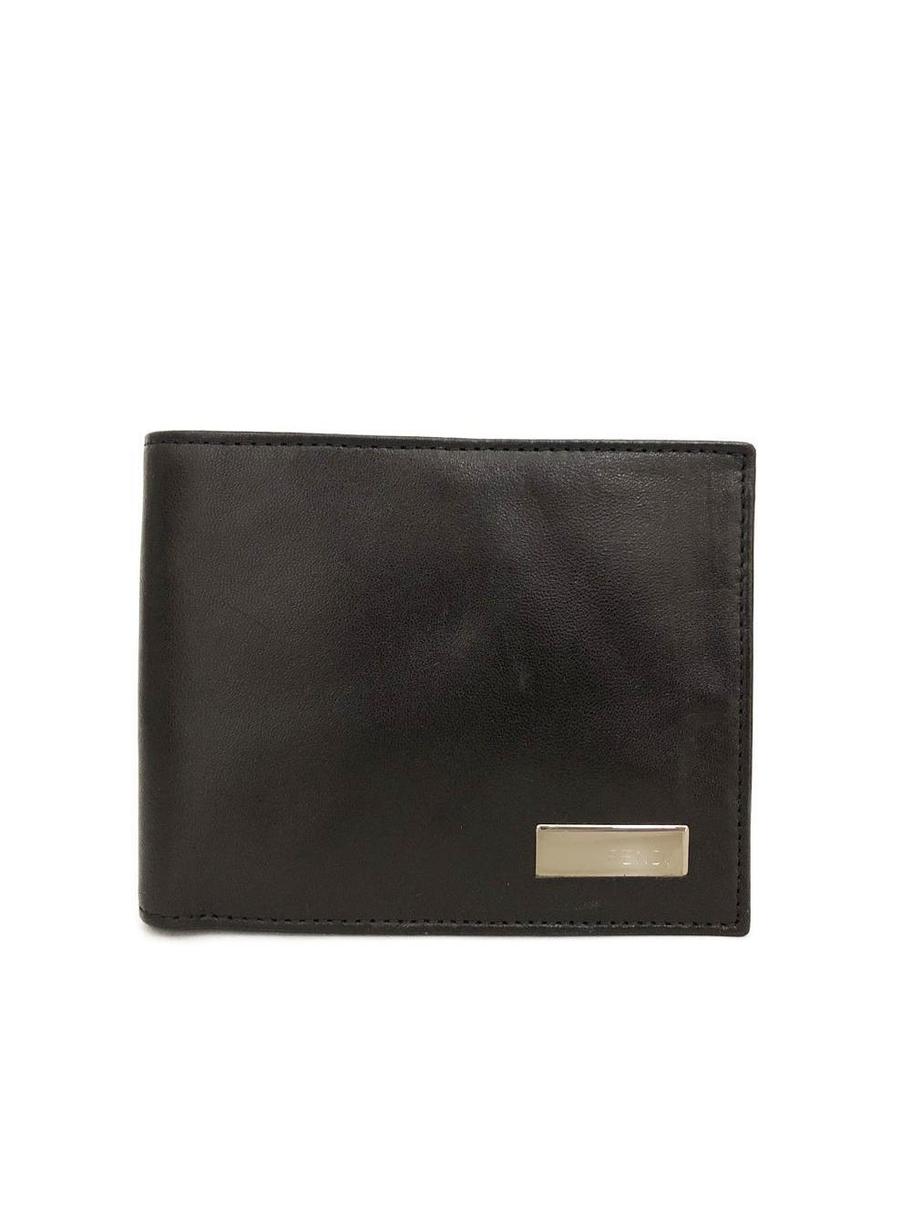 Ega Fendi Logo Plate Leather Bifold #198587F32